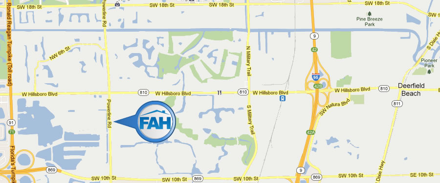 Directions Map to Find-A-Home Realty in Deerfield Beach, FL